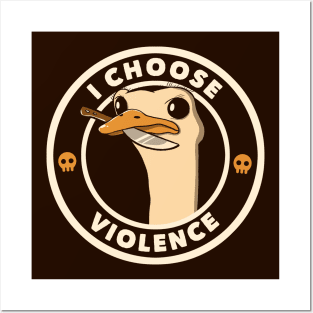 I Choose Violence Funny Emu by Tobe Fonseca Posters and Art